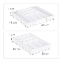 Portaposate estensibile organizer in bambù bianco 13_0002373
