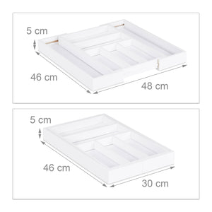 Portaposate estensibile organizer in bambù bianco 13_0002373