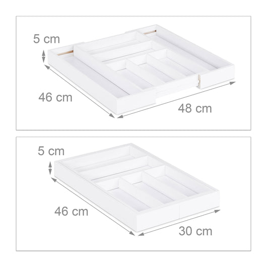 Portaposate estensibile organizer in bambù bianco 13_0002373