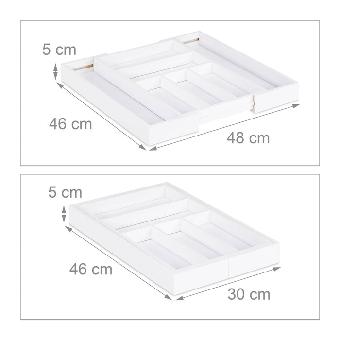Portaposate estensibile organizer in bambù bianco 13_0002373