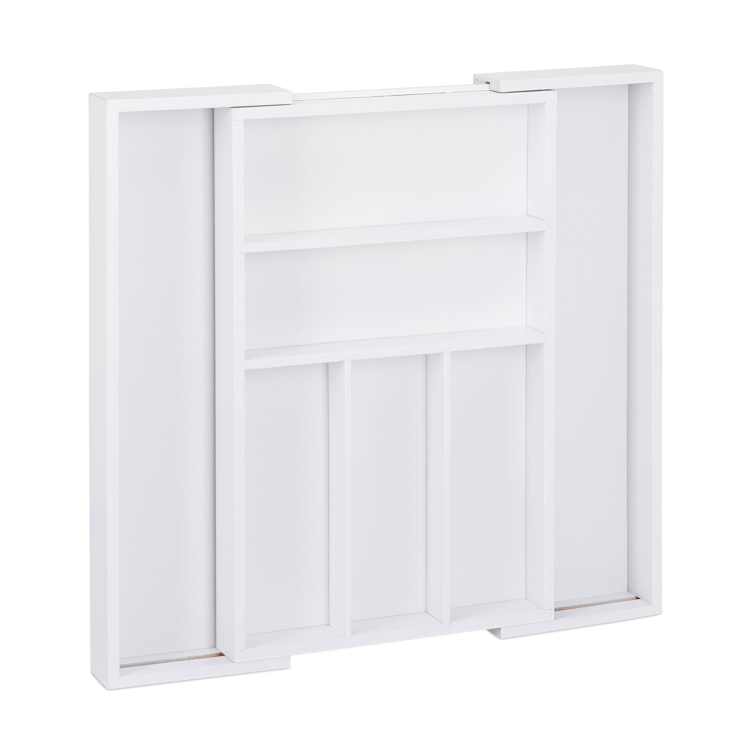 Portaposate estensibile organizer in bambù bianco 13_0002373