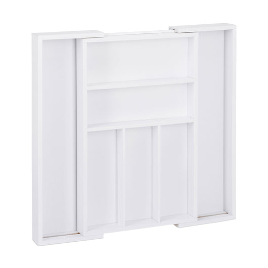 Portaposate estensibile organizer in bambù bianco 13_0002373