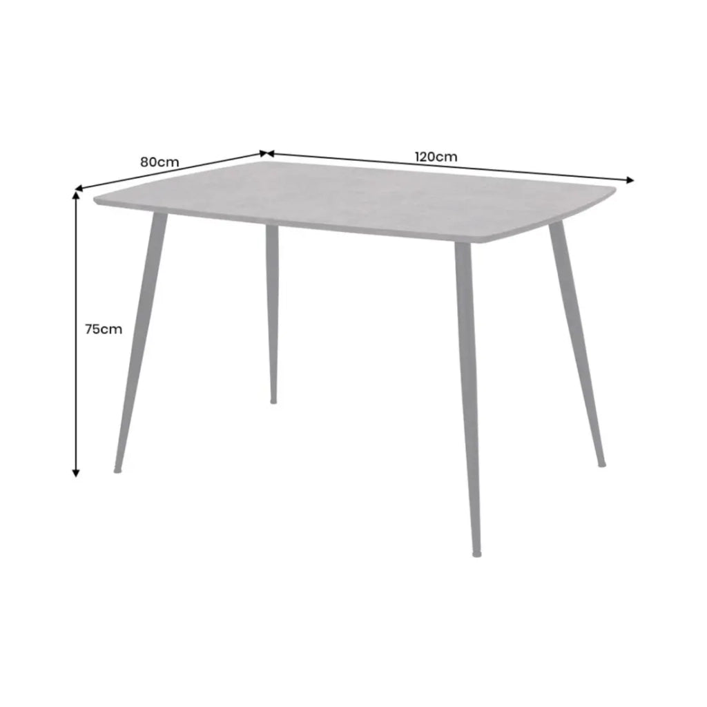 Tavolo da pranzo CALDERO 120 cm – Tavolo contemporaneo in aspetto pietra e metallo