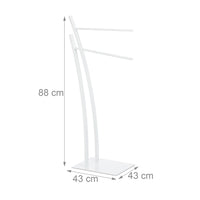 Porta asciugamani da terra 88 cm design moderno in acciaio bianco 13_0002278