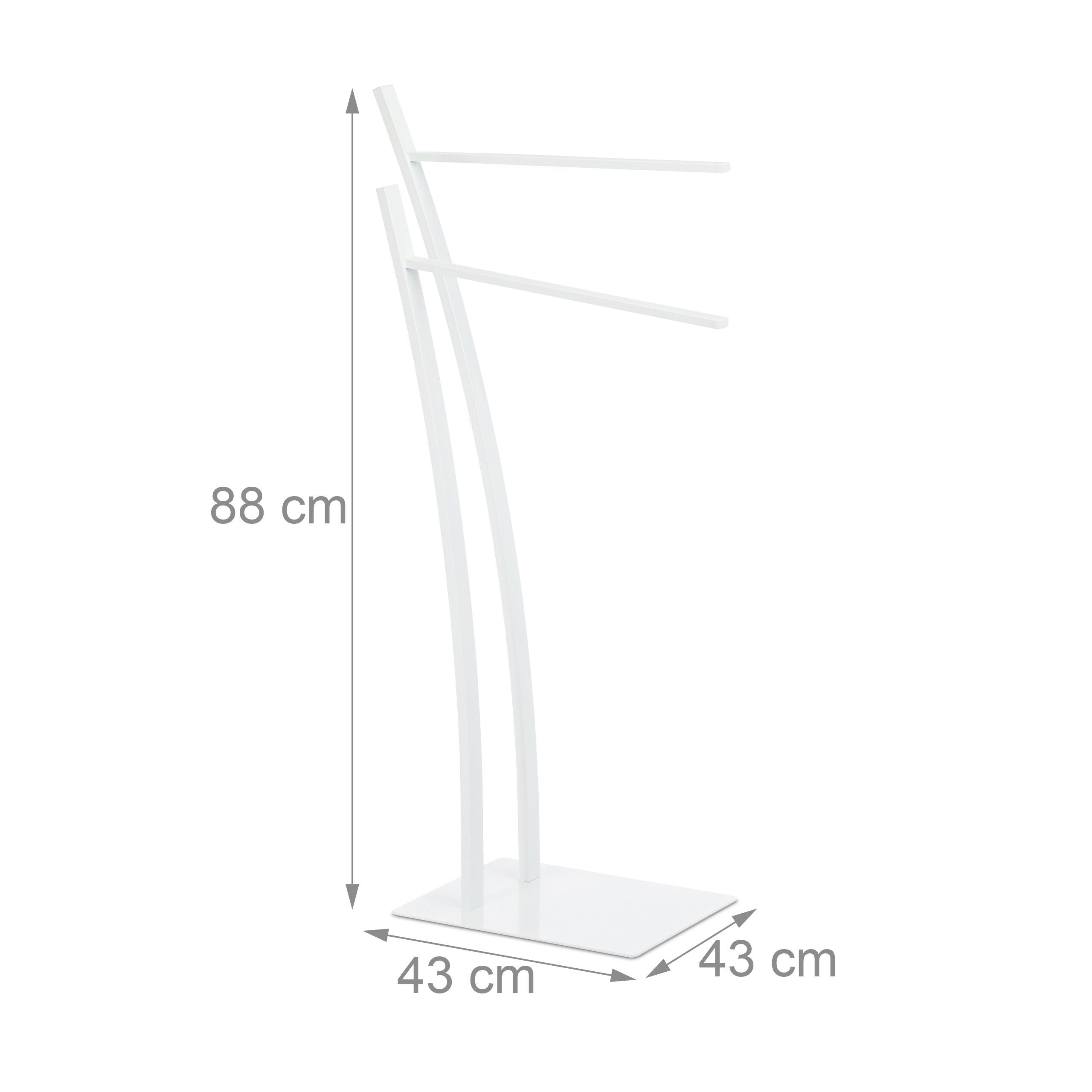 Porta asciugamani da terra 88 cm design moderno in acciaio bianco 13_0002278
