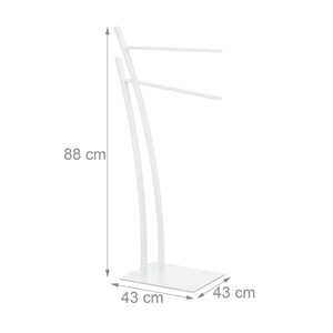 Porta asciugamani da terra 88 cm design moderno in acciaio bianco 13_0002278