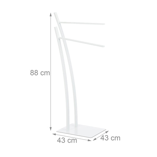 Porta asciugamani da terra 88 cm design moderno in acciaio bianco 13_0002278