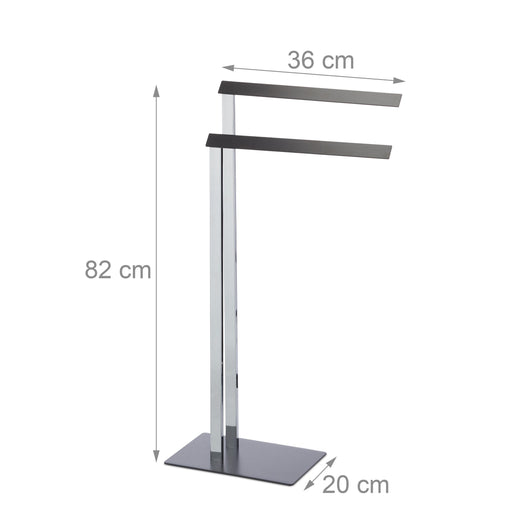 Porta asciugamani da terra 82 cm cromo e antracite 13_0002267