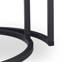 Set di 2 tavolini bassi laterali in vetro nero impilabili 13_0002660