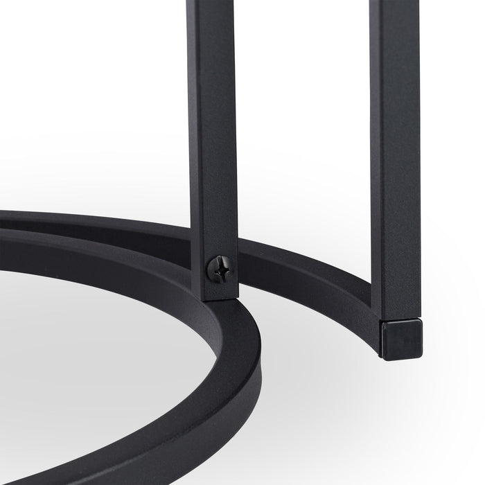 Set di 2 tavolini bassi laterali in vetro nero impilabili 13_0002660