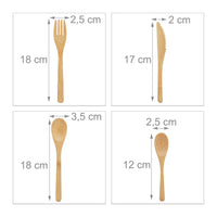 Scatola da 41 pezzi cucchiaio coltello forchetta portaposate set posate in bambù naturale 13_0002468