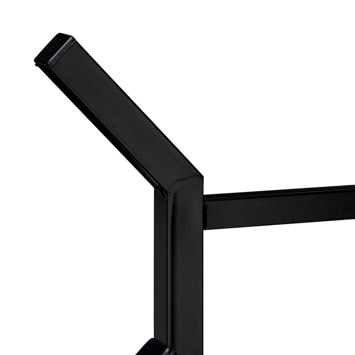 Porta asciugamani da terra con 2 barre in ferro e legno marrone e nero 13_0002269