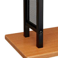 Porta asciugamani da terra con 2 barre in ferro e legno marrone e nero 13_0002269