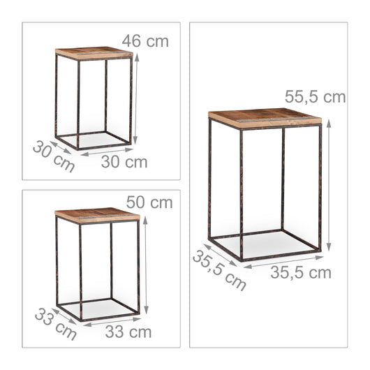 Set di 3 tavolini laterali in legno di mango naturale 13_0002598