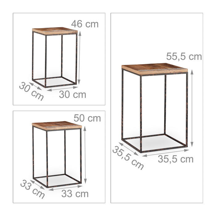 Set di 3 tavolini laterali in legno di mango naturale 13_0002598