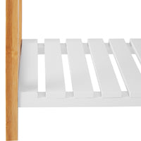 Mensola appendiabiti con panca scarpiera con 4 ganci 150 cm legno naturale e bianco 13_0002296