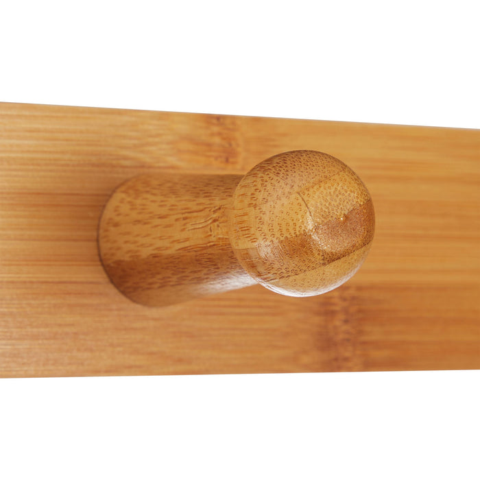 Mensola appendiabiti con panca scarpiera con 4 ganci 150 cm legno naturale e bianco 13_0002296