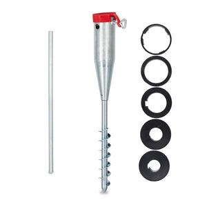 Base per ombrellone con presa a terra 25-55 mm in acciaio zincato argento 13_0000947