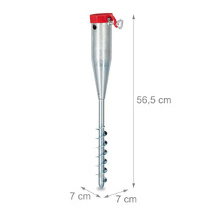 Base per ombrellone con presa a terra 25-55 mm in acciaio zincato argento 13_0000947