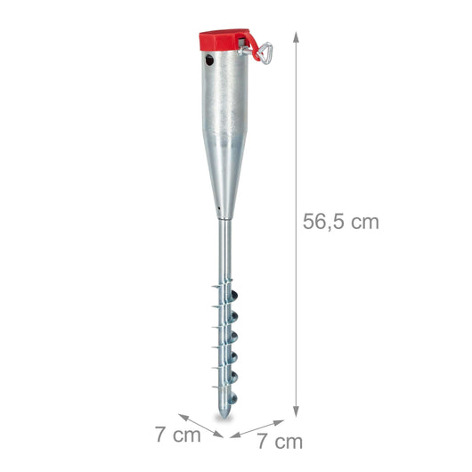 Base per ombrellone con presa a terra 25-55 mm in acciaio zincato argento 13_0000947
