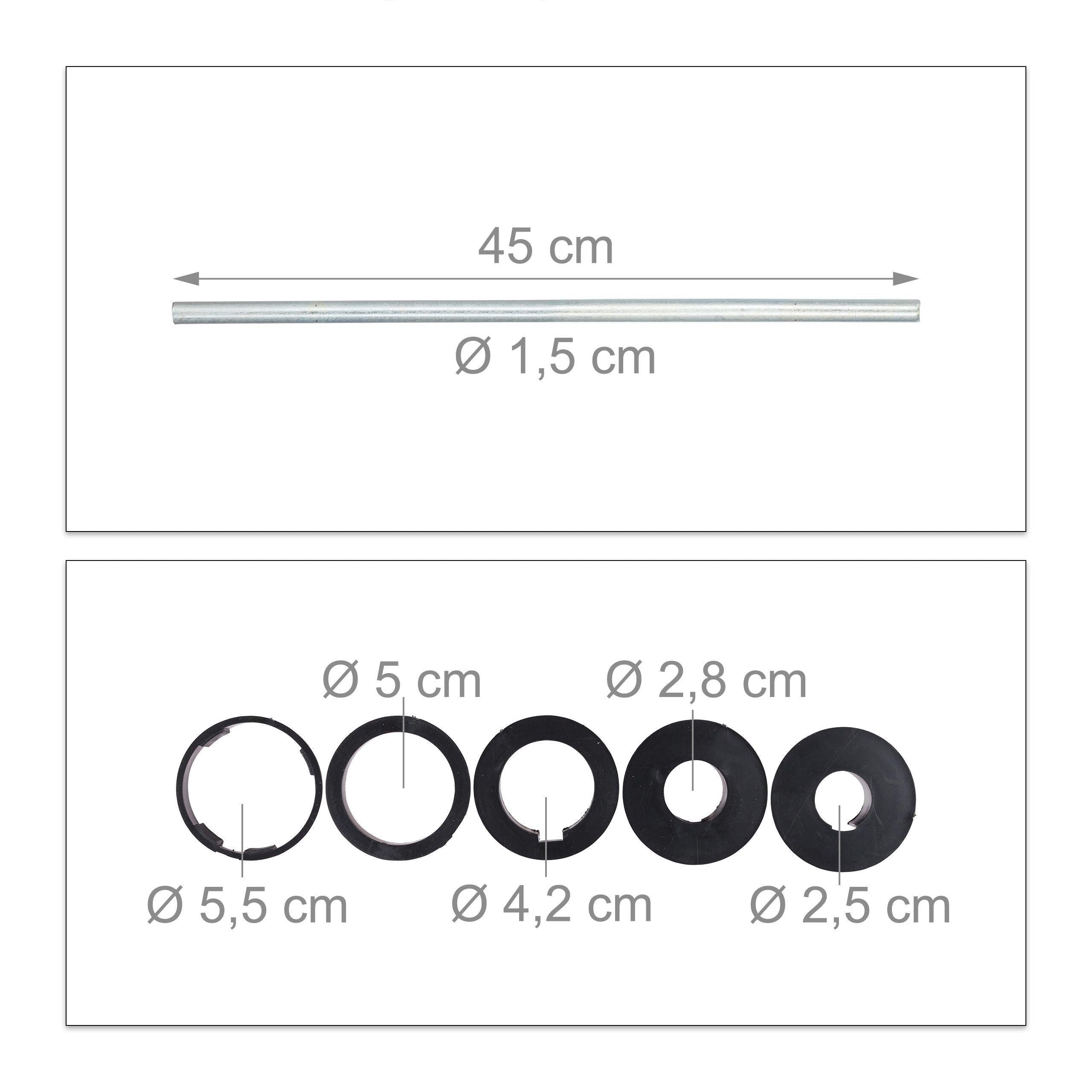 Base per ombrellone con presa a terra 25-55 mm in acciaio zincato argento 13_0000947