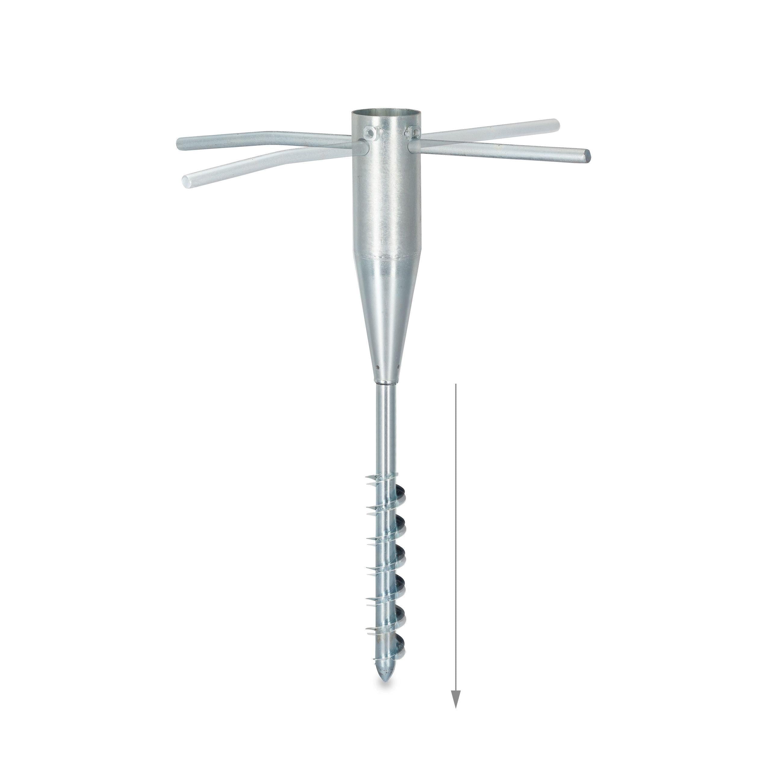 Base per ombrellone con presa a terra 25-55 mm in acciaio zincato argento 13_0000947