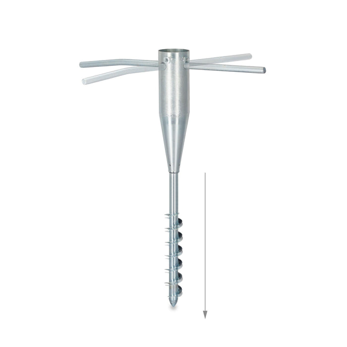 Base per ombrellone con presa a terra 25-55 mm in acciaio zincato argento 13_0000947