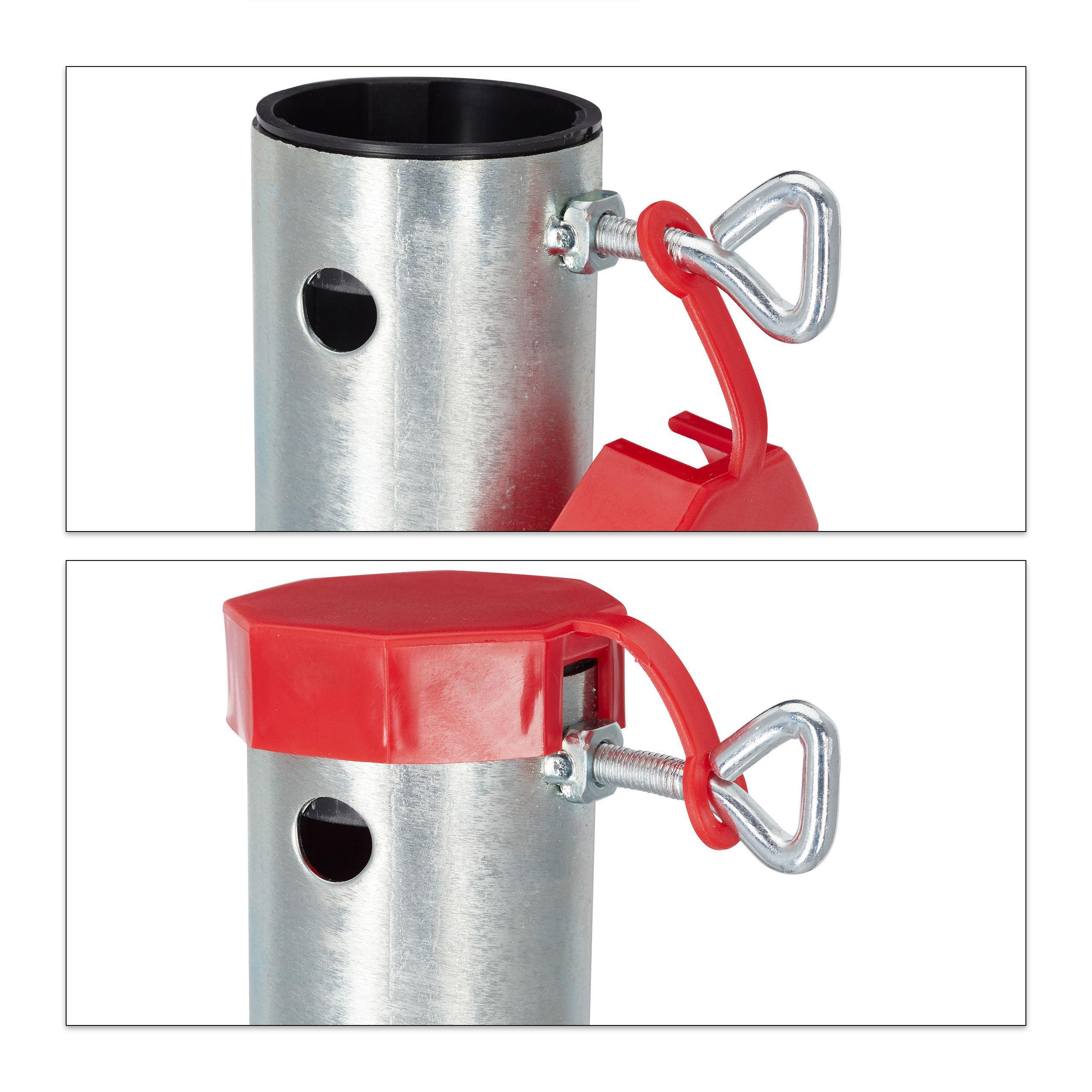 Base per ombrellone con presa a terra 25-55 mm in acciaio zincato argento 13_0000947