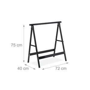 Set di due cavalletti in acciaio 100 kg nero 13_0002897