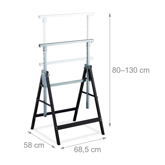 Set 2 cavalletti telescopici in acciaio 200 kg 13_0002898