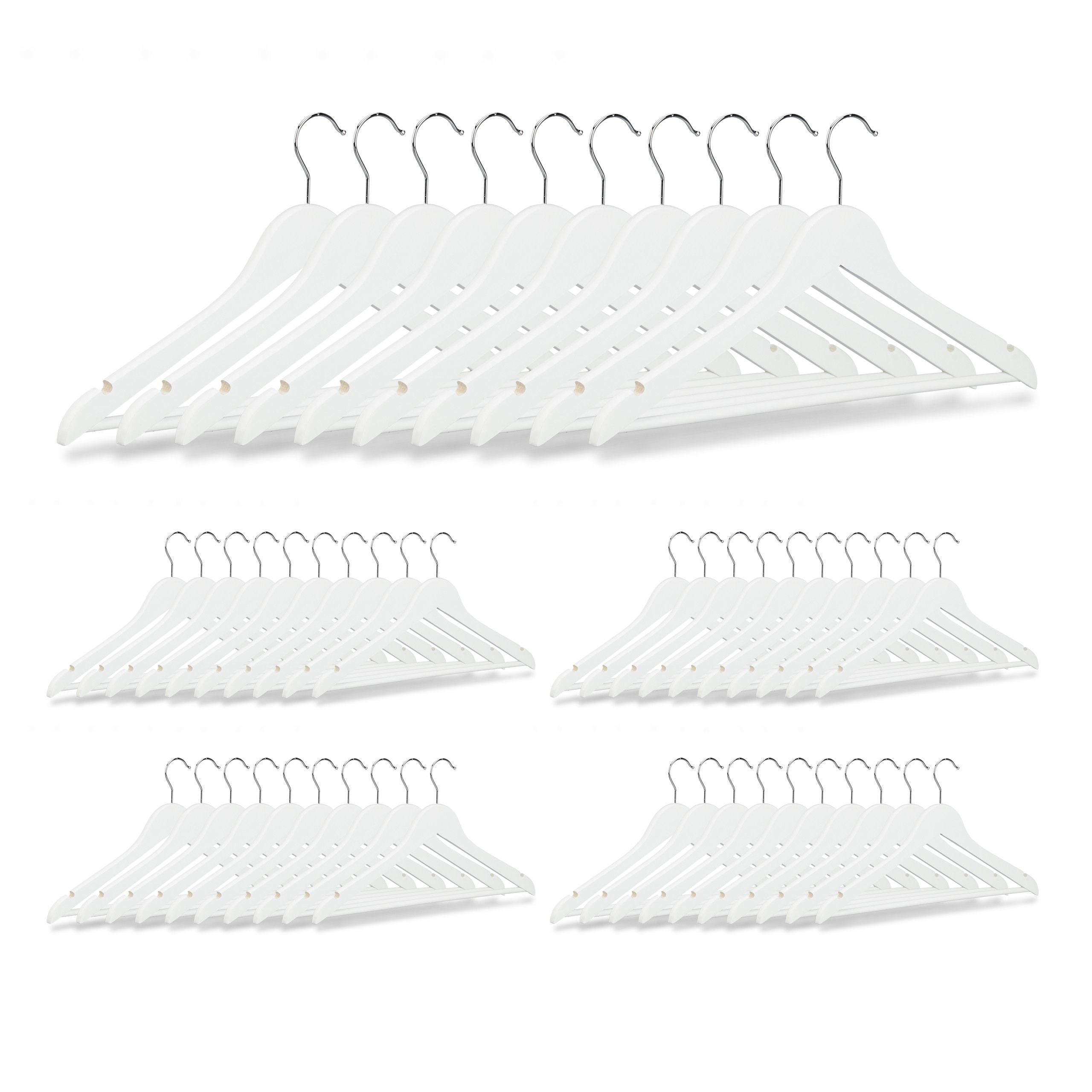 Set di 50 grucce con tacche in legno bianco 13_0002505