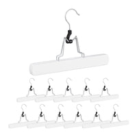 Set di 12 grucce fermapantaloni in legno bianco 13_0000735