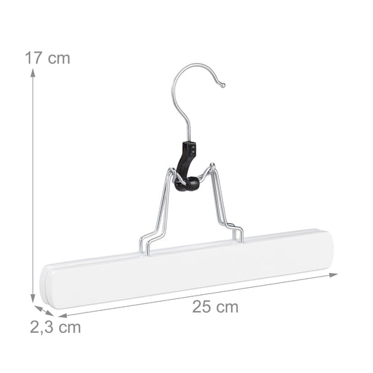 Set di 12 grucce fermapantaloni in legno bianco 13_0000735