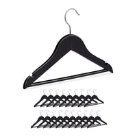 Set di 20 grucce in legno croci vestiti bambino bambino gancio girevole tacche nere metallo nero 20 13_0000759