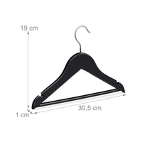 Set di 20 grucce in legno croci vestiti bambino bambino gancio girevole tacche nere metallo nero 20 13_0000759