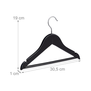 Set di 20 grucce in legno croci vestiti bambino bambino gancio girevole tacche nere metallo nero 20 13_0000759