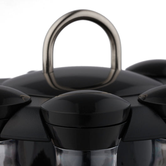 Espositore portaspezie rotante 8 vasi trasparenti e neri 13_0002344