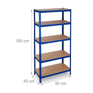 Scaffale per carichi pesanti con clip cantina per garage 180 cm blu acciaio 13_0001058