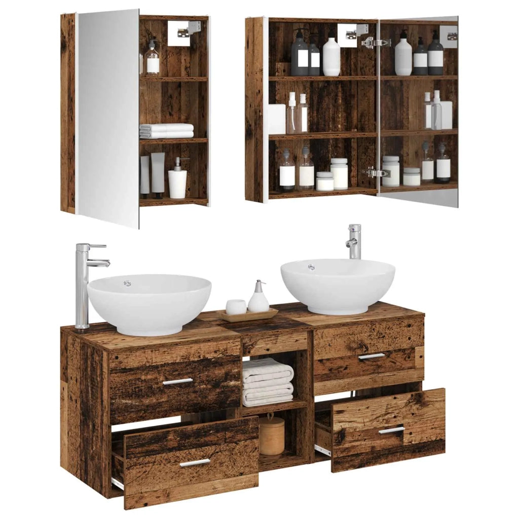 Set di mobili per il bagno 5 pcs Legno antico 3406973