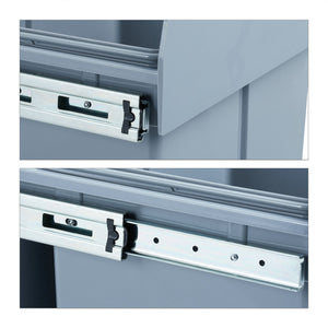 Pattumiera da cucina a 3 scomparti ABS grigio 13_0002324