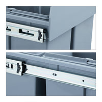 Pattumiera da cucina a 4 scomparti ABS grigio 13_0002325