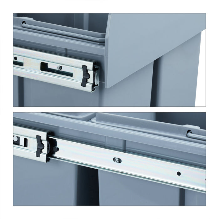 Pattumiera da cucina a 4 scomparti ABS grigio 13_0002325