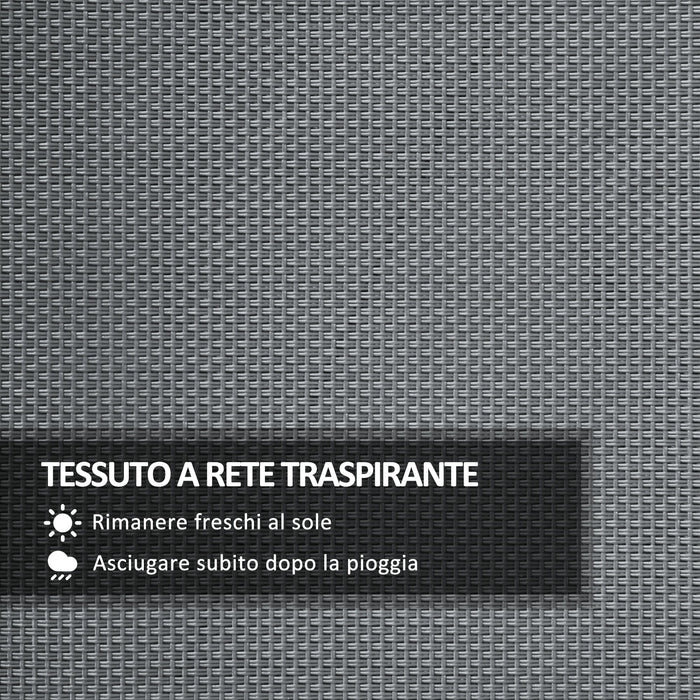 Coprisedile per Dondolo da Giardino 115x48x48cm in Tessuto a Rete Grigio Chiaro