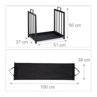 Supporto legna per camino in acciaio nero da 51 cm 13_0002543