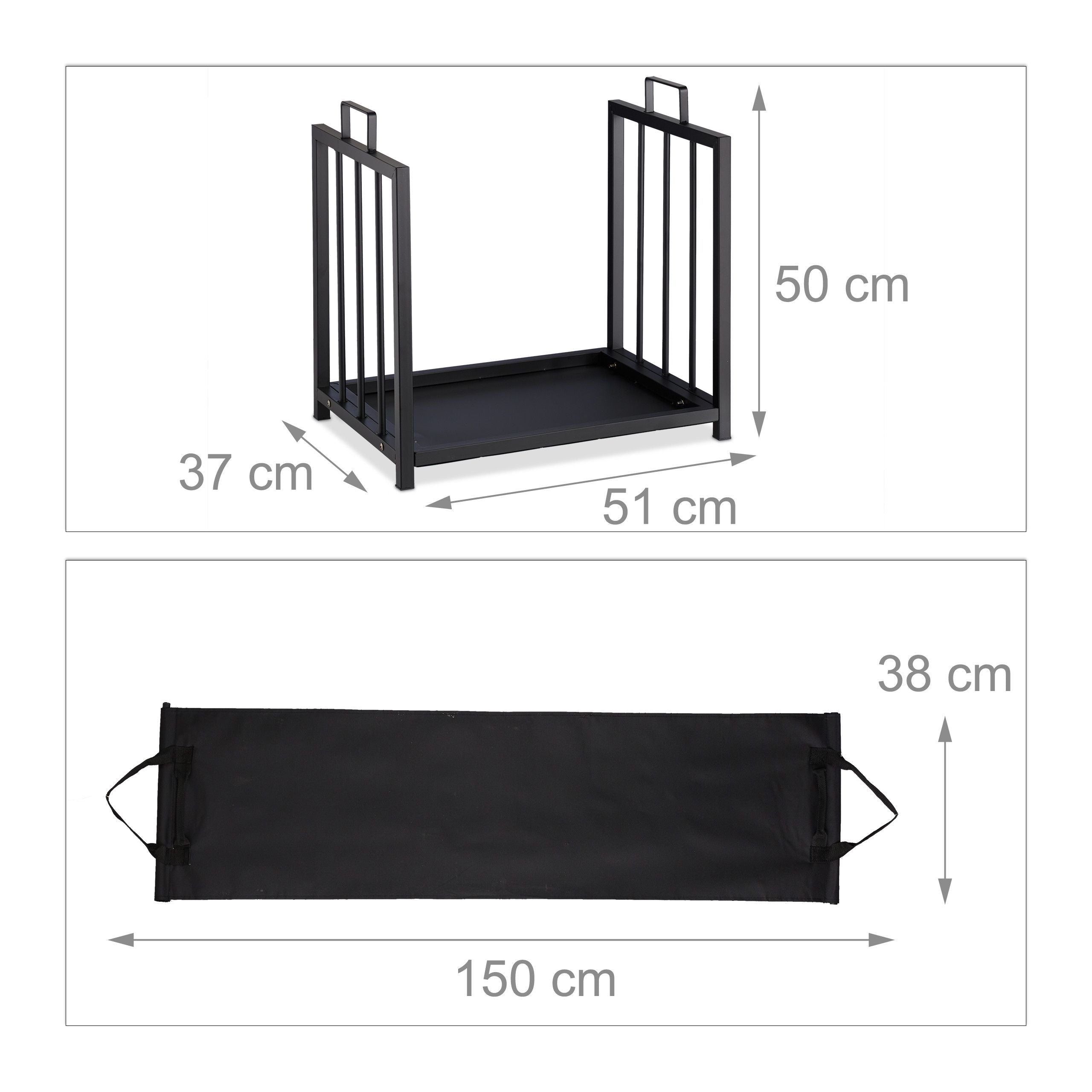 Supporto legna per camino in acciaio nero da 51 cm 13_0002543