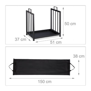 Supporto legna per camino in acciaio nero da 51 cm 13_0002543
