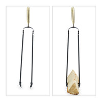 Set servitore per camino 5 pezzi acciaio ottone accessorio pala scopa porta attizzatoio nero 13_0002444