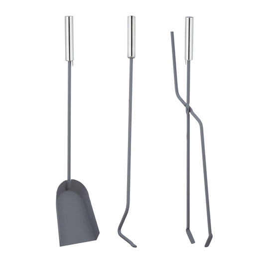 Set servo camino 5 pezzi accessorio pala scopa pinza attizzatoio grigio 13_0002447