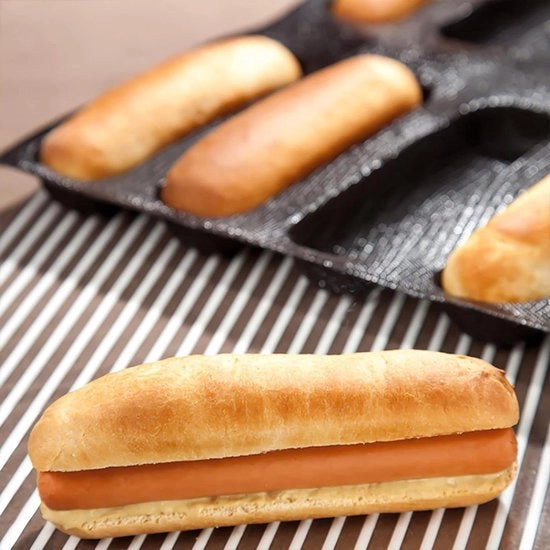 Pompa antiaderente per pane - Broodvorm con fori - Forme per hot dog - Tela di silicone per la cottura - Broodvorm con fori