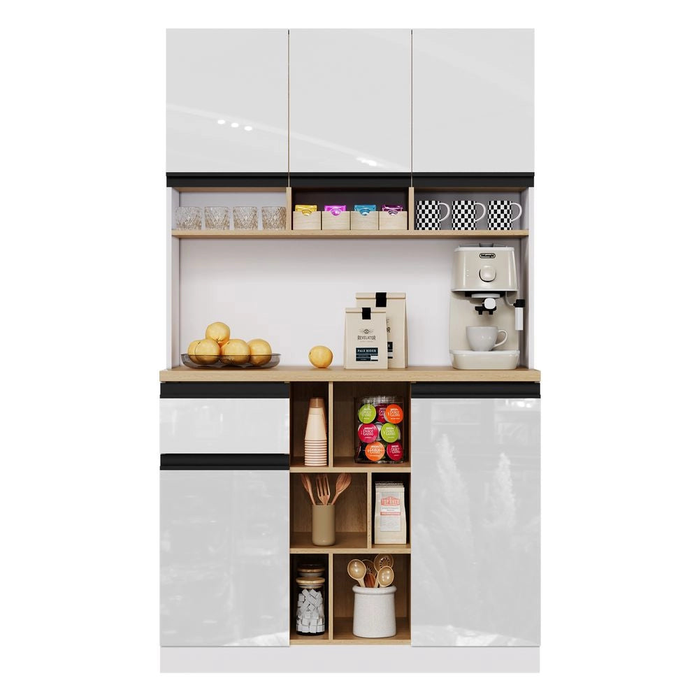 Credenza - Xylo - 105x45x185cm bianco cassetti antiribaltamento